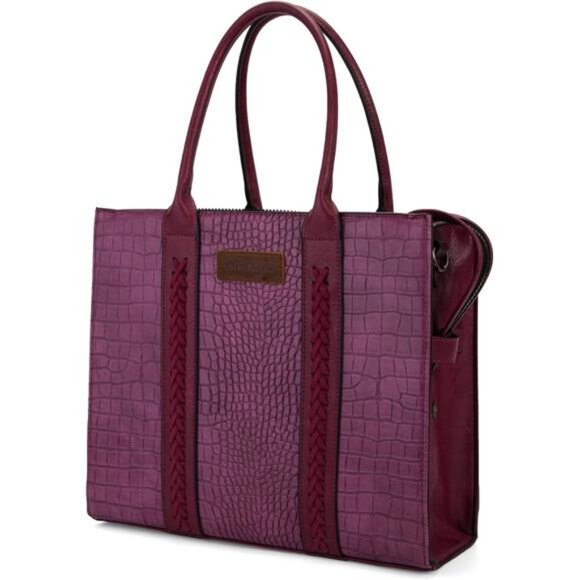Purse for Women Large Tote Bag Crocodile-purple - Picture 2 of 6